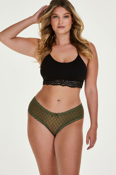 Hunkemöller Slip brésilien V-shape mesh Vert