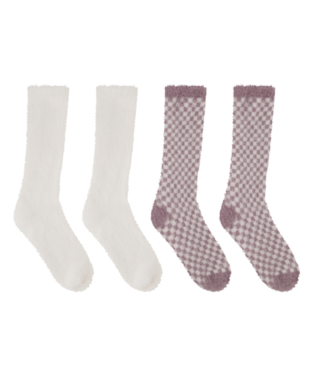 Lot de 2 Paires de Chaussettes Cosy, Violet