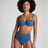 Scallop High-Waist Rio-Bikini-Unterteil, Blau