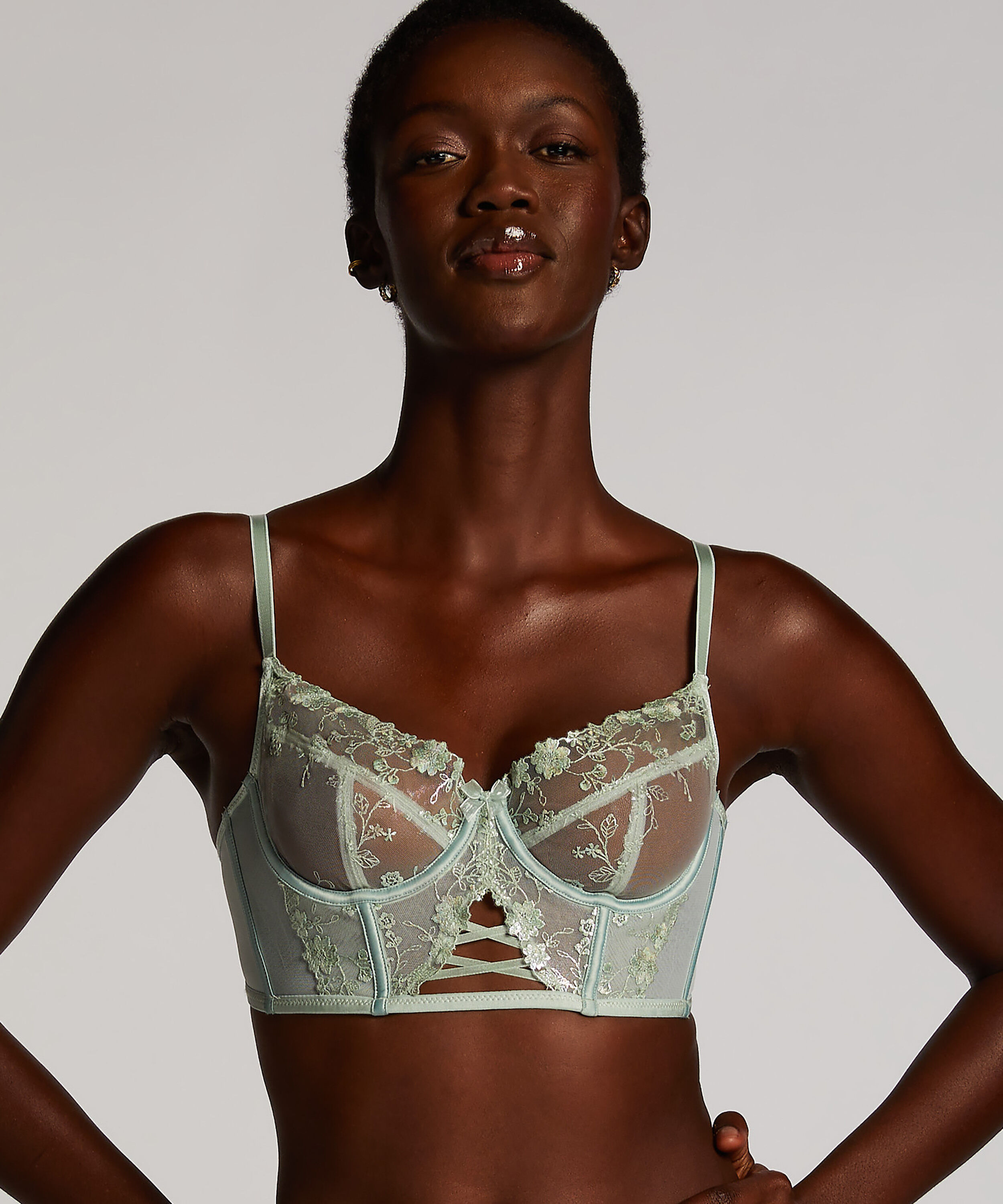 Soutien-gorge longline &agrave; armatures non pr&eacute;form&eacute; Lillia, Vert