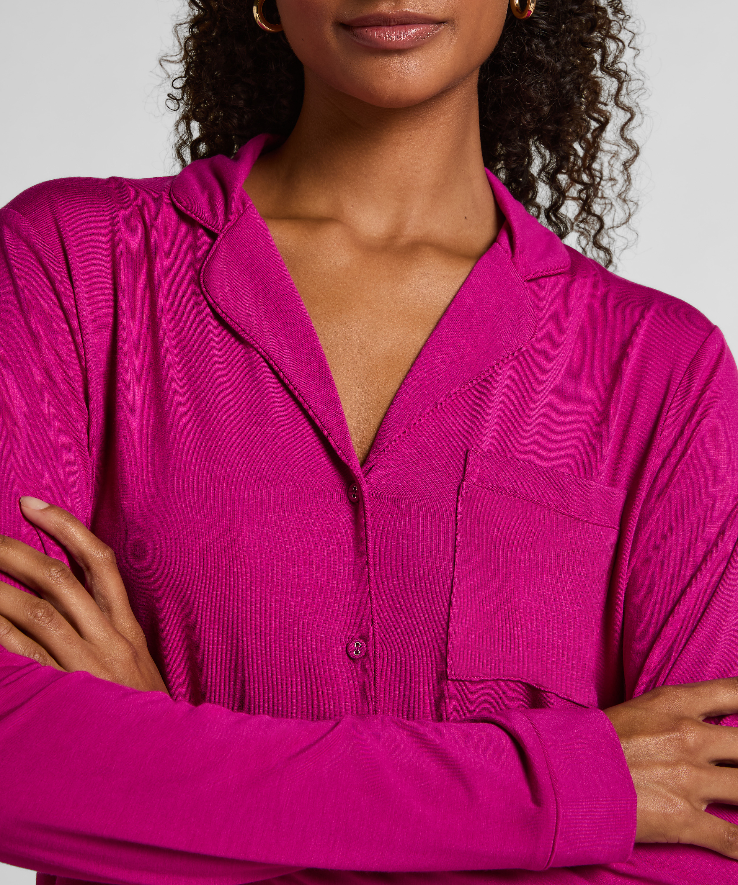 Veste &agrave; manches longues en jersey Essential, Rose, main