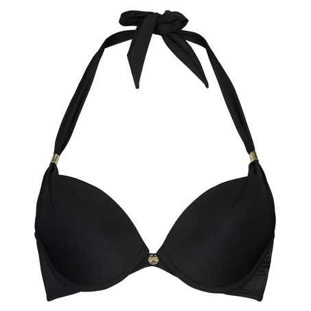 Haut de bikini préformé push-up Boho Chic, Noir