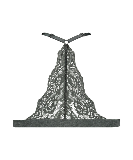 Geformter Triangel-Bralette Chloe Baumwolle, Grau