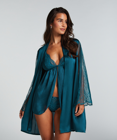 Kimono Satin, Blau