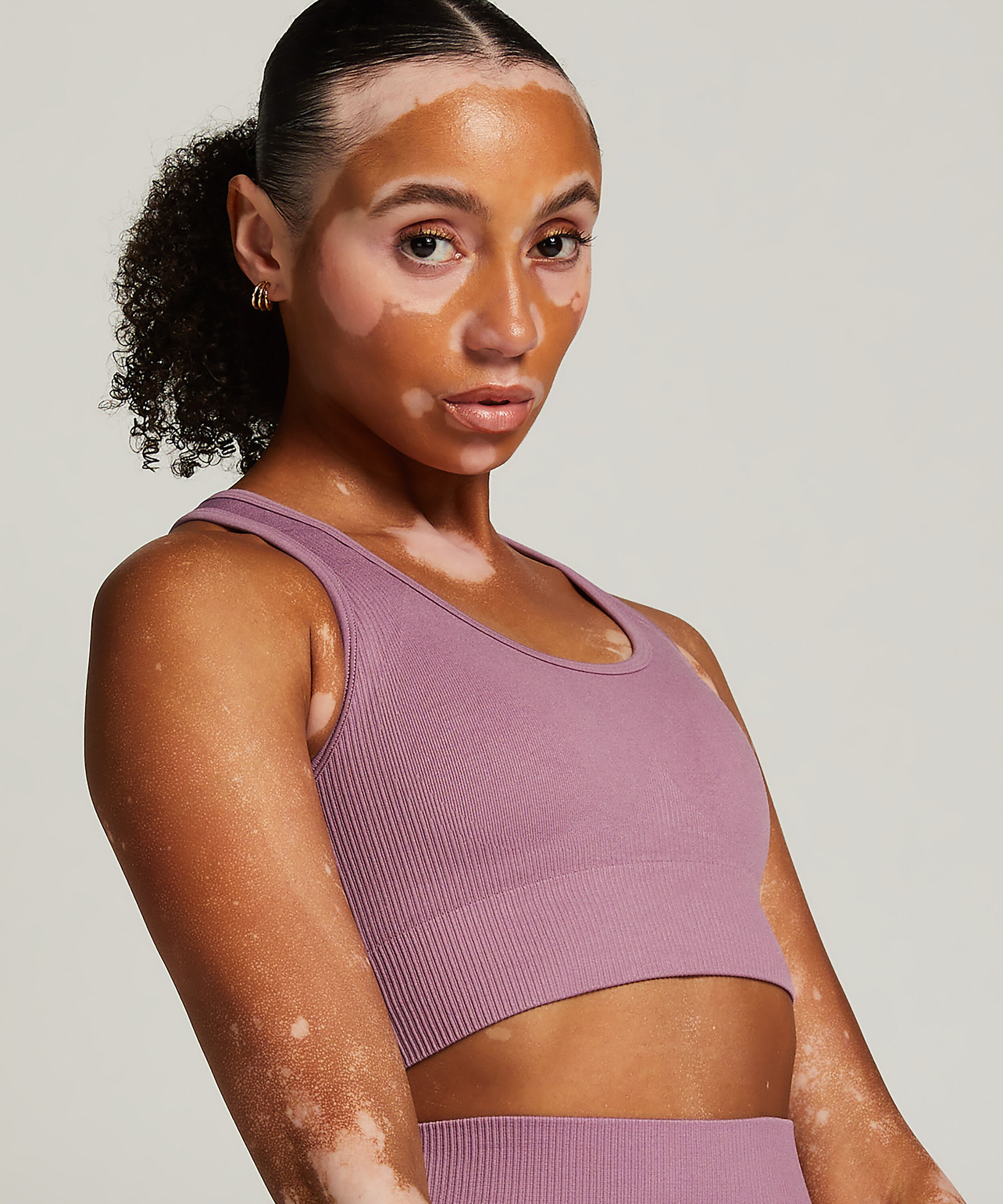 HKMX Soutien-gorge de sport sans couture, Violet