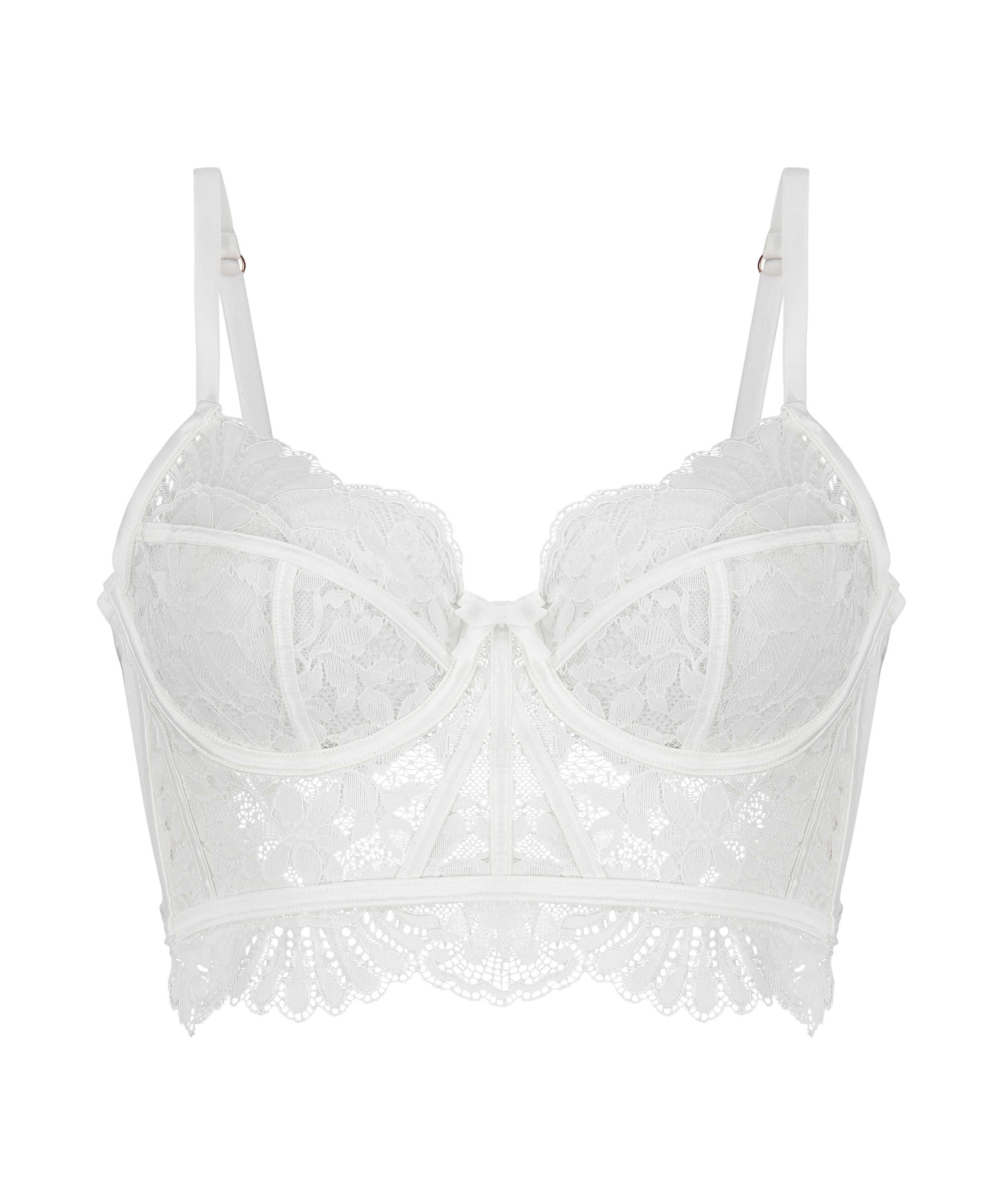 Soutien-gorge non-rembourré à armatures préformé longline Jamie, Blanc, main