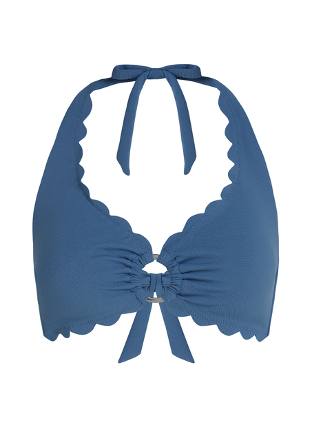 Scallop Bikini-Trägertop, Blau