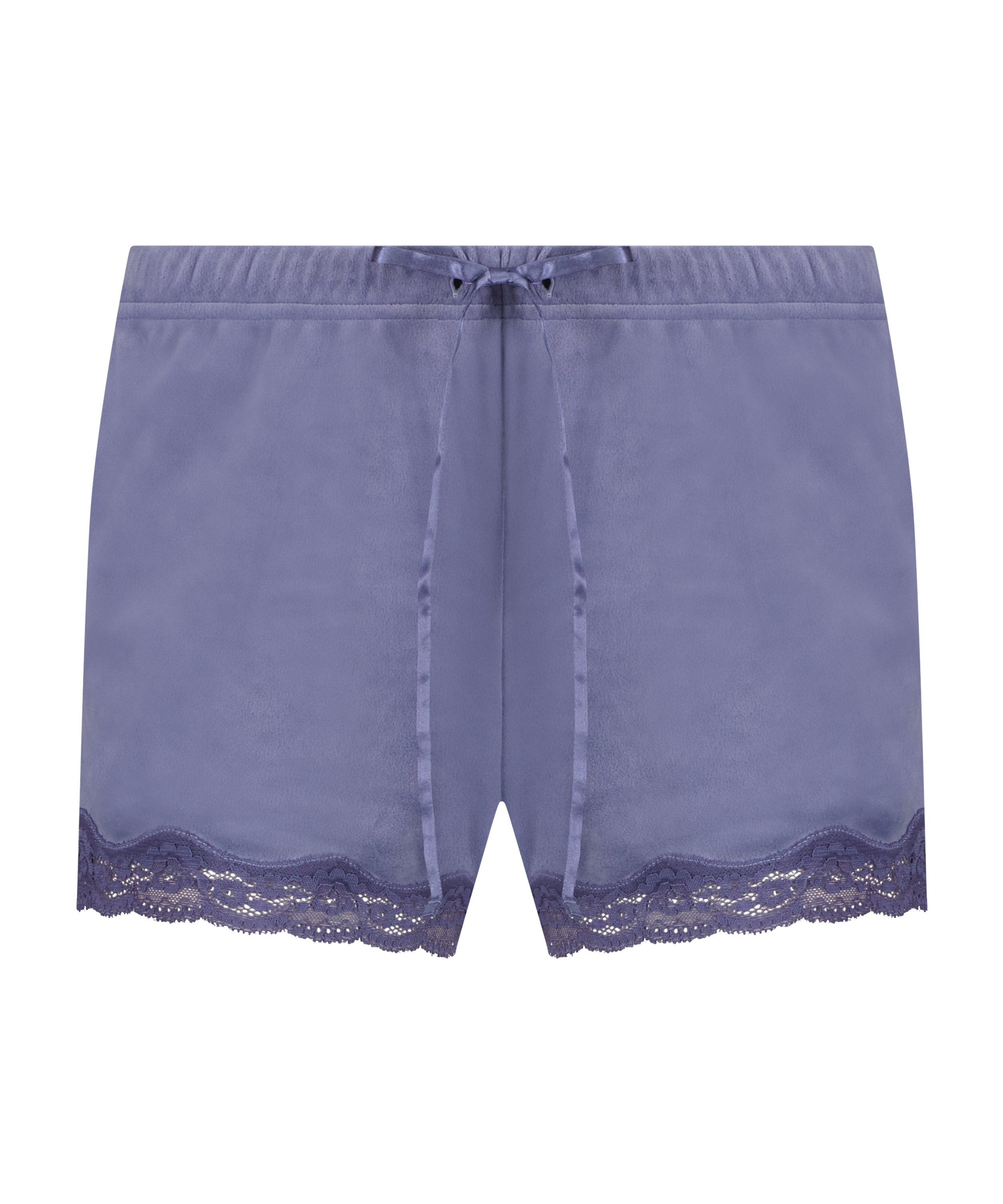 Shorts aus Velours mit Spitze, Lila, main