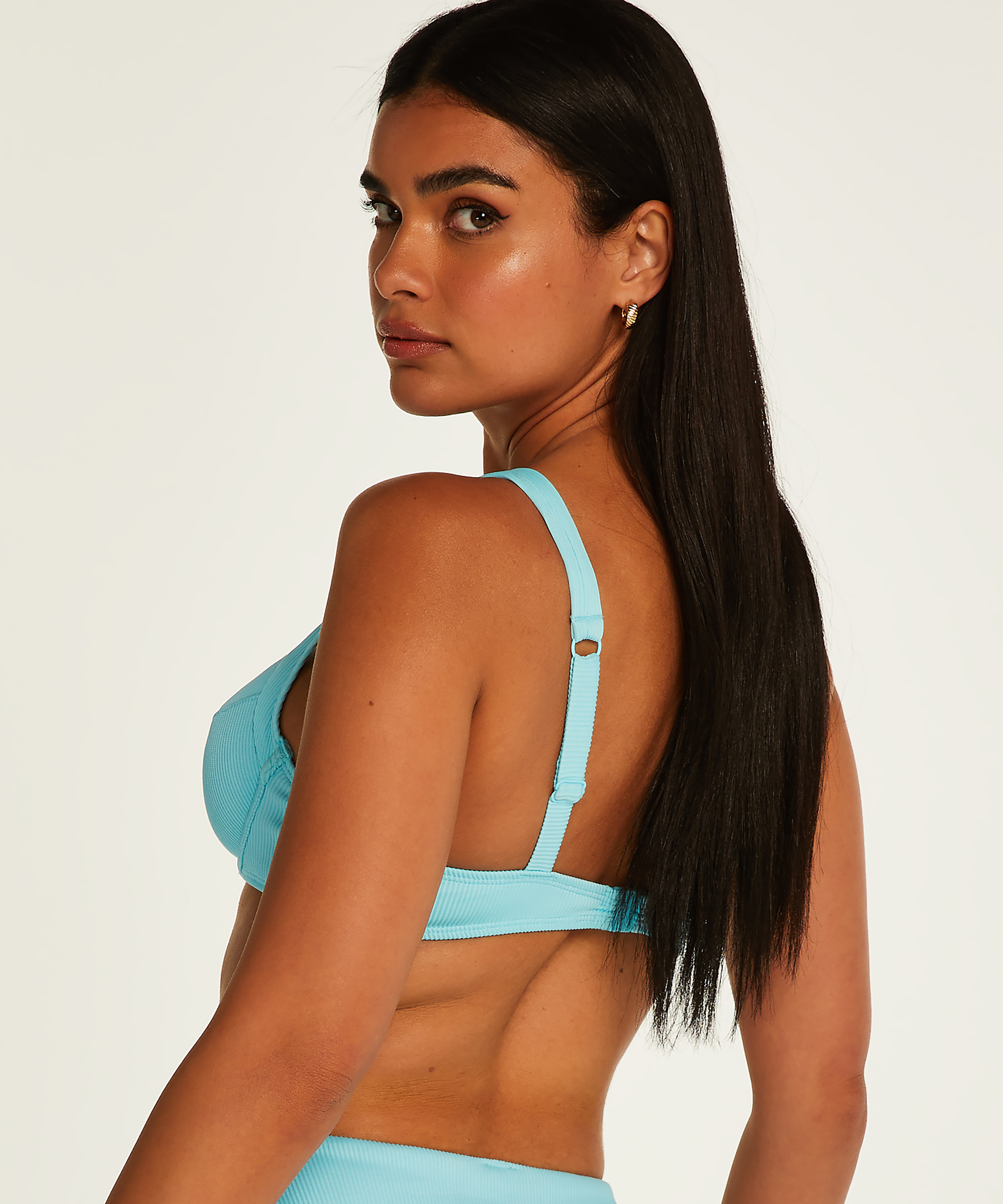 Nicht-vorgeformtes Bügel-Bikini-Top Texture, Schwarz, main