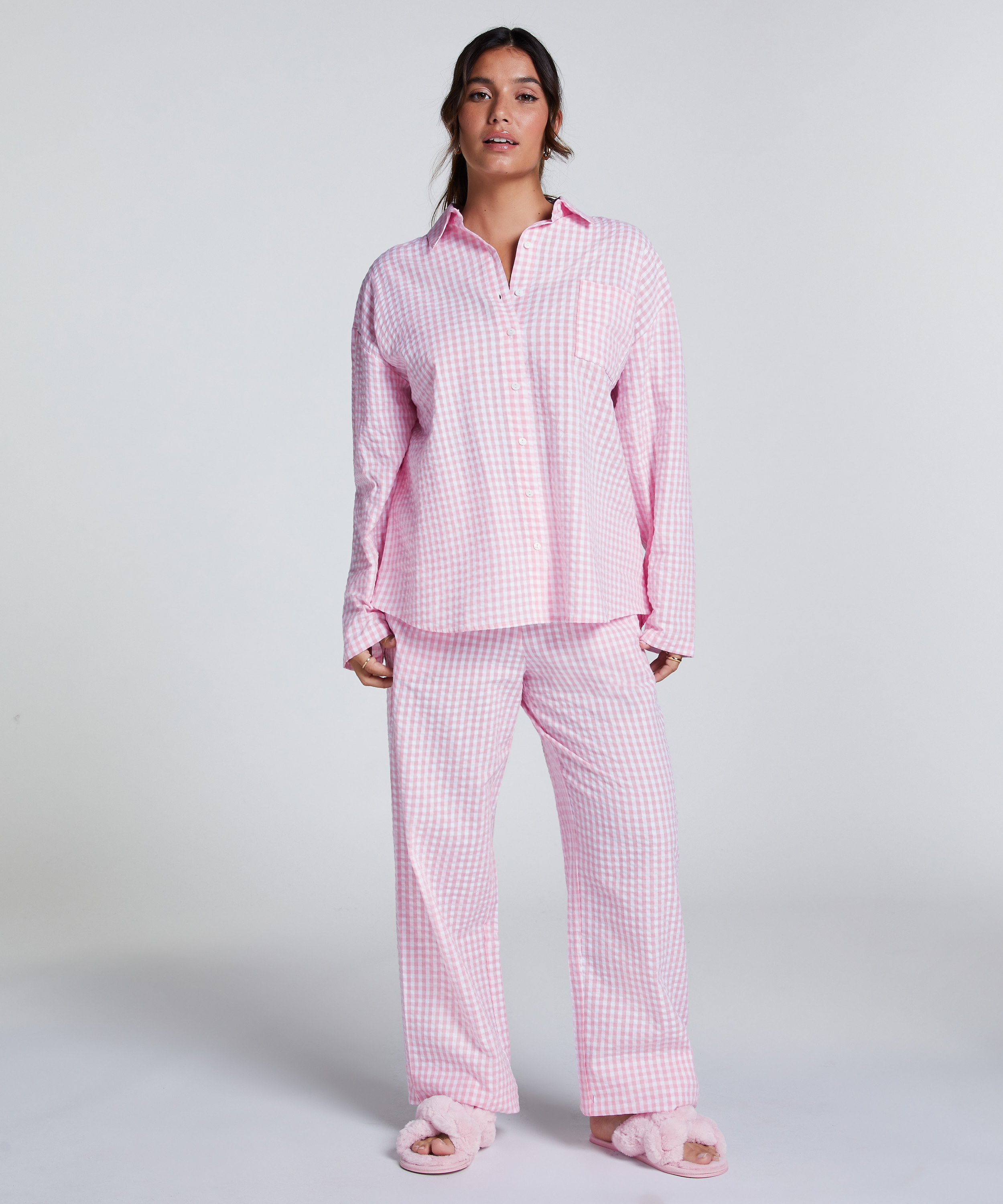 Pyjama-Oberteil aus Baumwolle, Rose, main