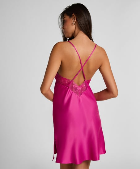 Peonie Slipdress Satin, Rose