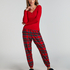 Pyjamahose aus Flanell, Rot