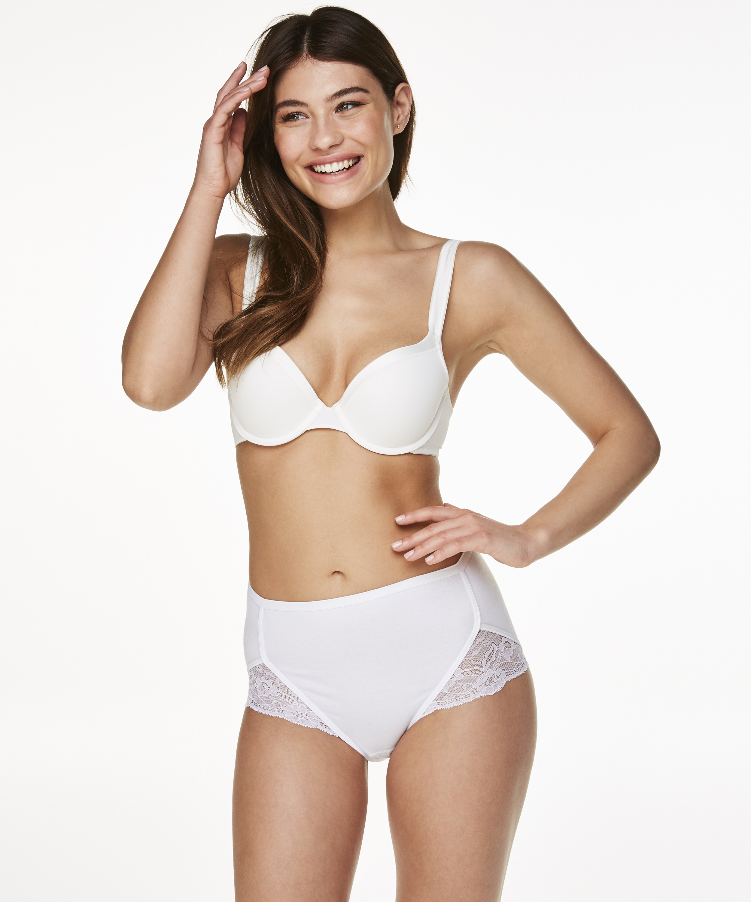 Superslip Lace Maxi baumwolle, Weiß, main