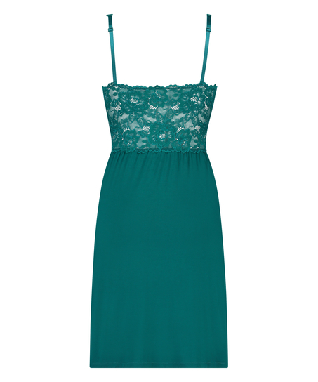 Slipdress Modal Lace mit Spitze, Gr&uuml;n