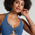 Scallop Bikini-Trägertop, Blau
