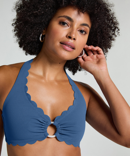 Scallop Bikini-Trägertop, Blau