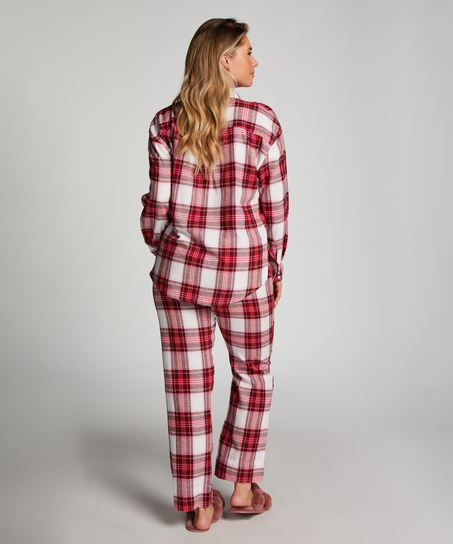 Tall Pyjamahose aus Flanell, Rose