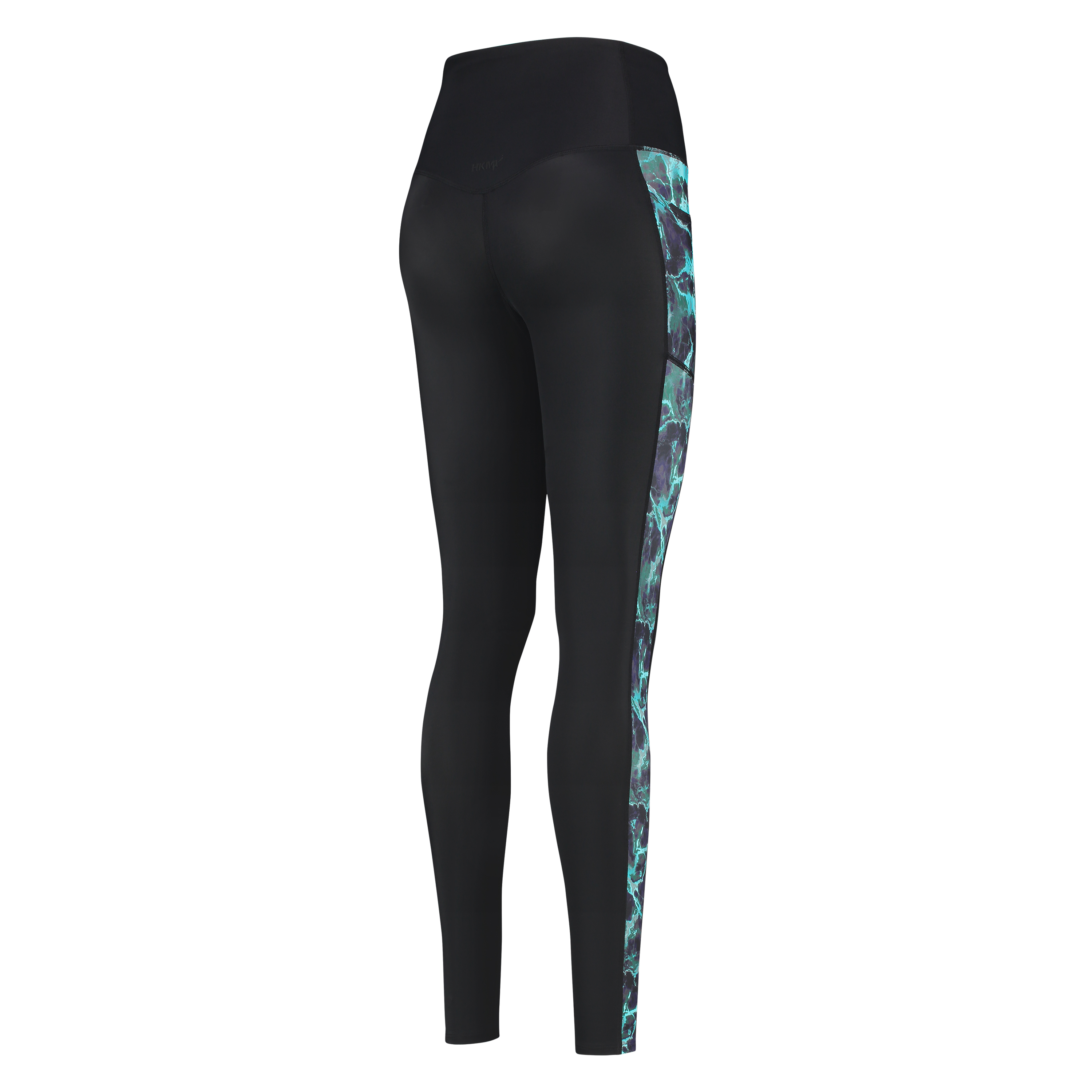 HKMX Legging de sport taille haute Marbre Niveau 3, Bleu, main
