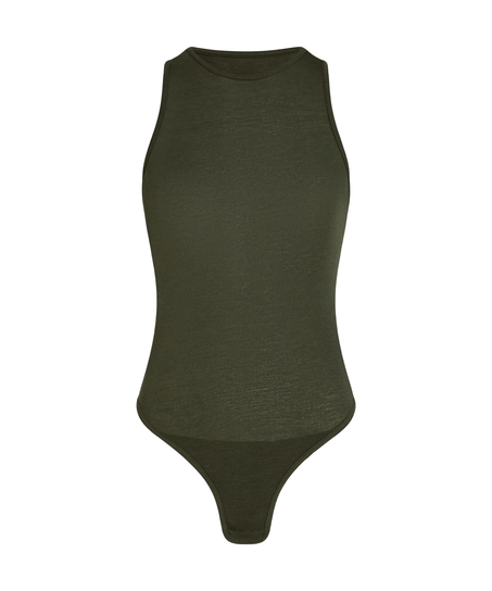 super soft Body haut avec cachemire, Vert