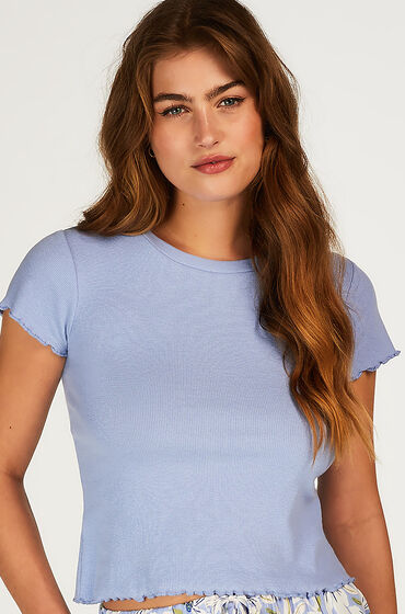 Image of Hunkemöller Shirt mit kurzen Ärmeln Rib Blau