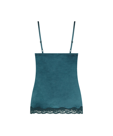 Camisole velours Dentelle, Bleu