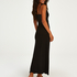 Langes Slipdress, Modal Lace, Schwarz