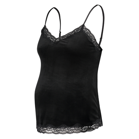 Cami Velours Maternity, Schwarz