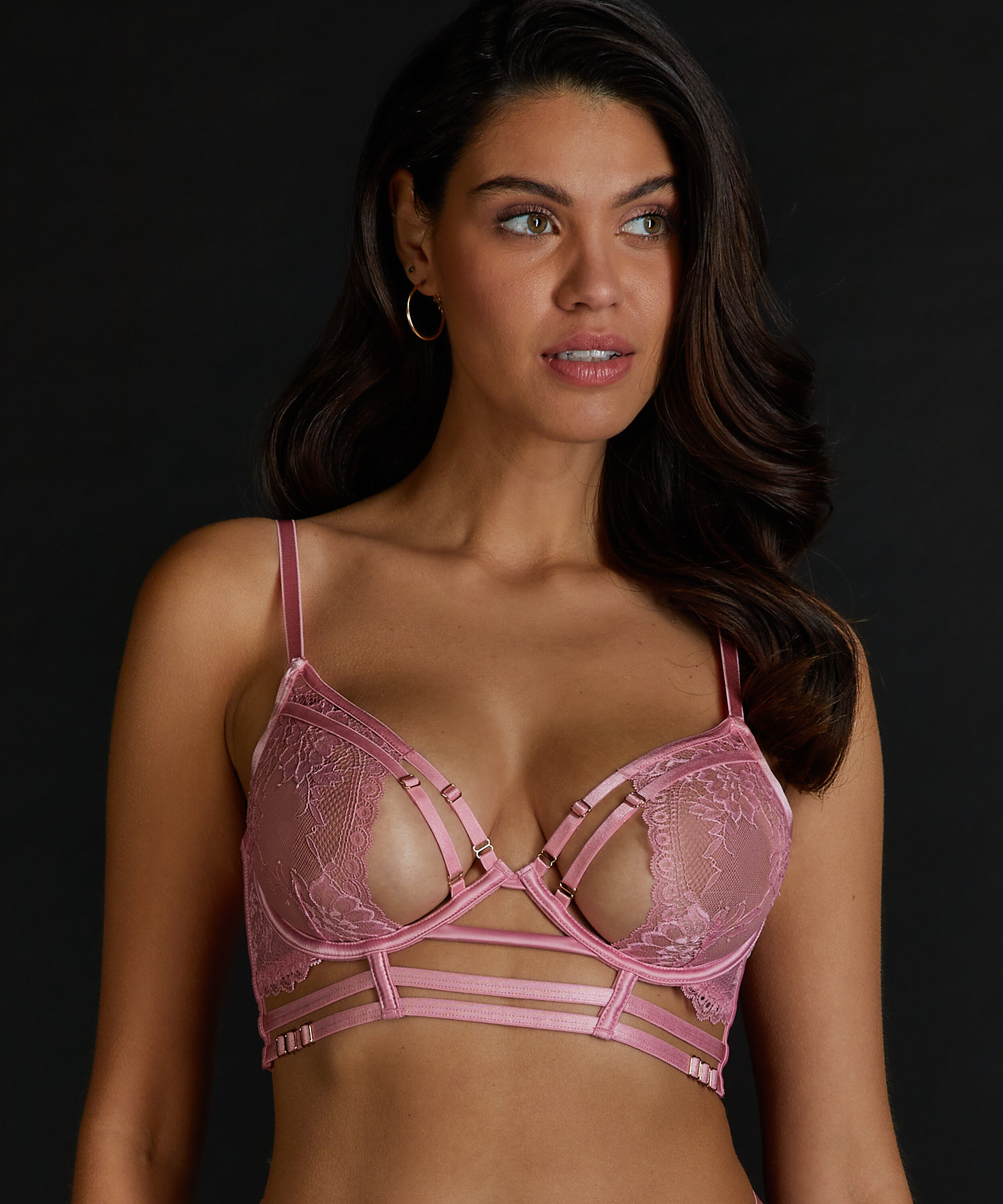 Unwattierter longline B&uuml;gel-BH Roxanne, Rose