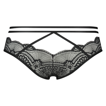 Slip br&eacute;silien Ziggy ouvert, Noir