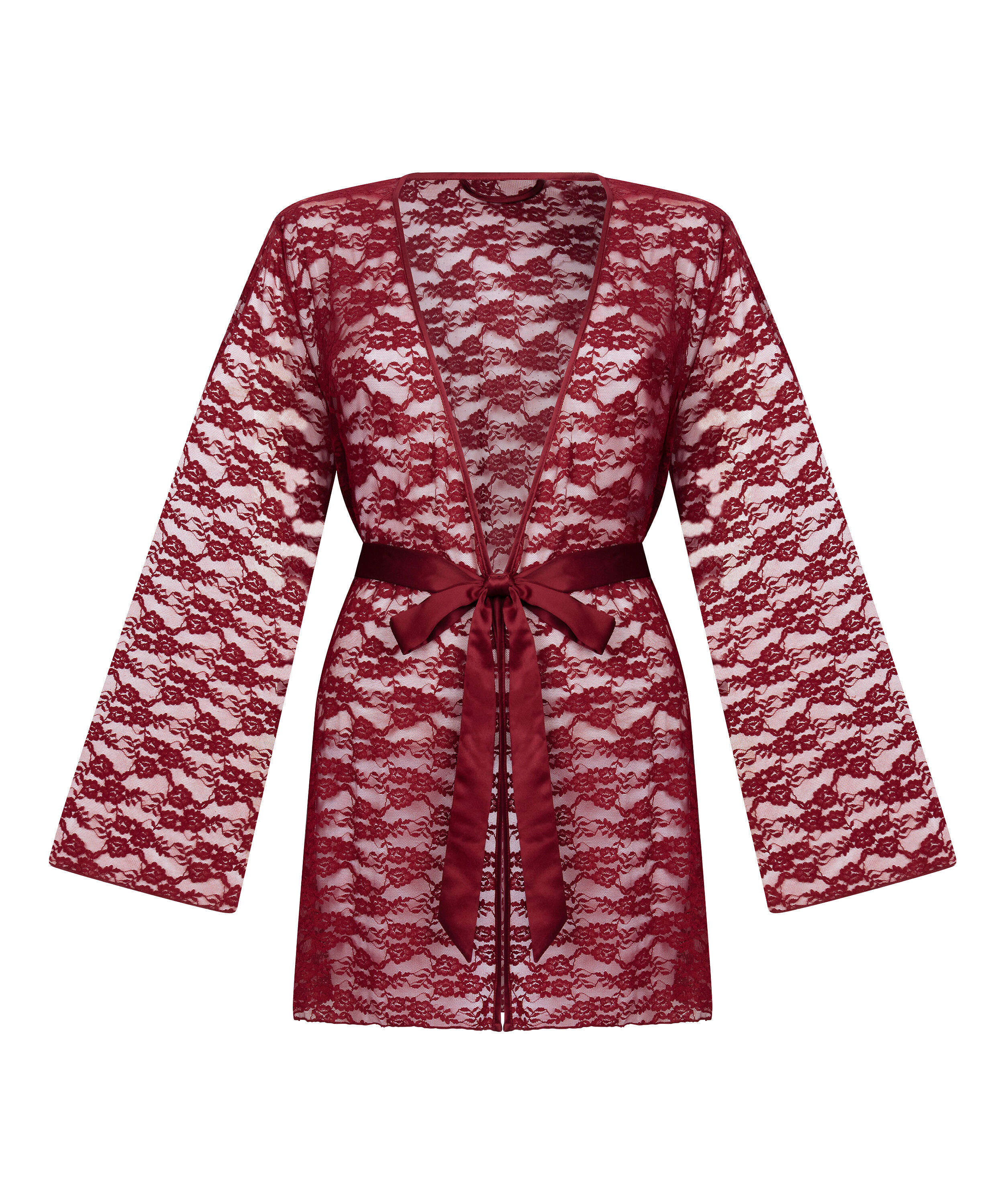 Kimono aus Allover-Spitze, Rot