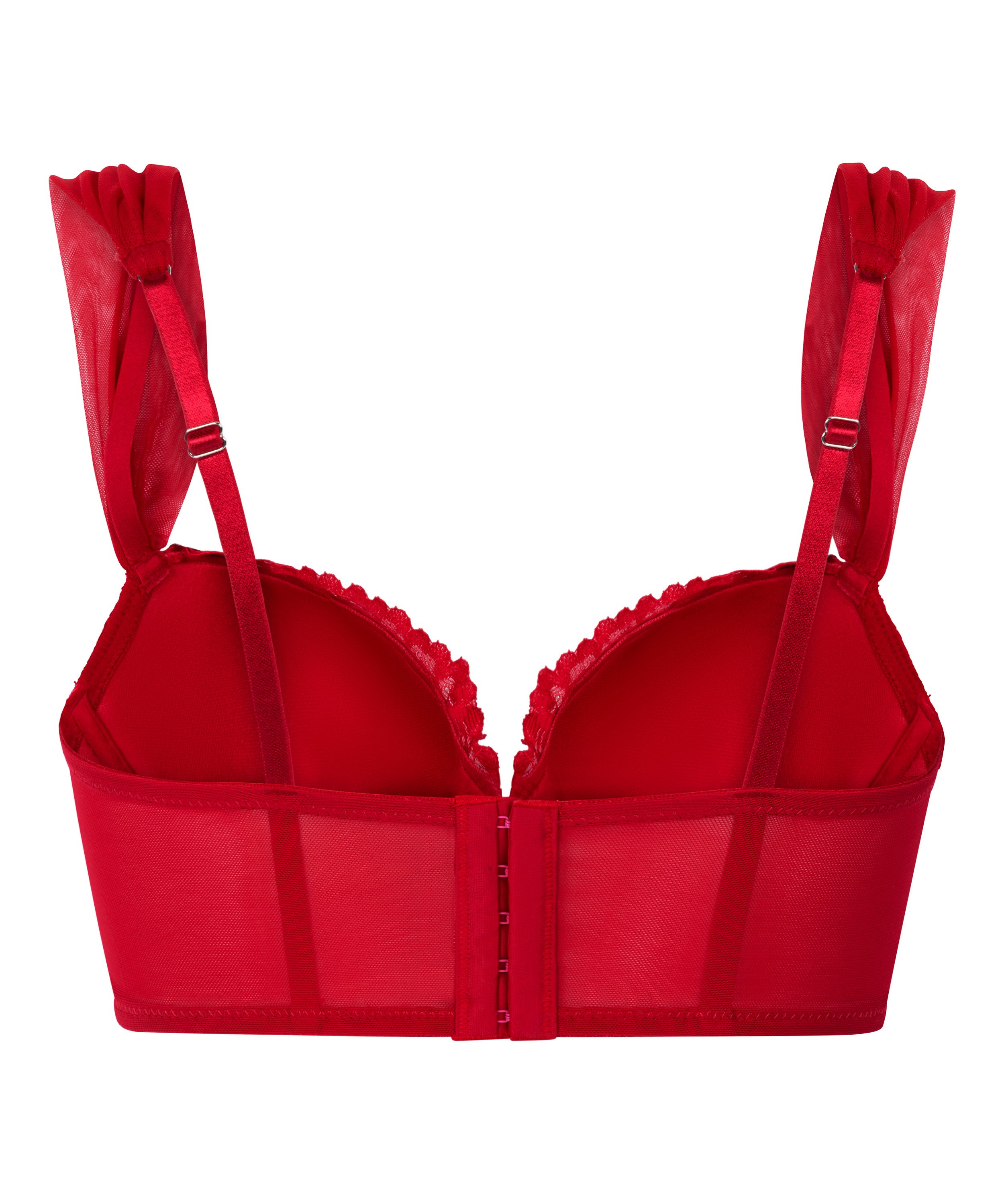 Soutien-gorge à armatures rembourré longline Whitney, Rouge, main