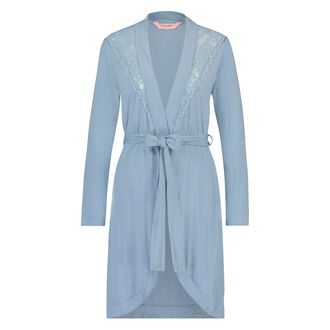 Peignoir Modal Lace, Bleu