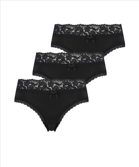 3-pack Brazilian-Shorts Dakota, Schwarz