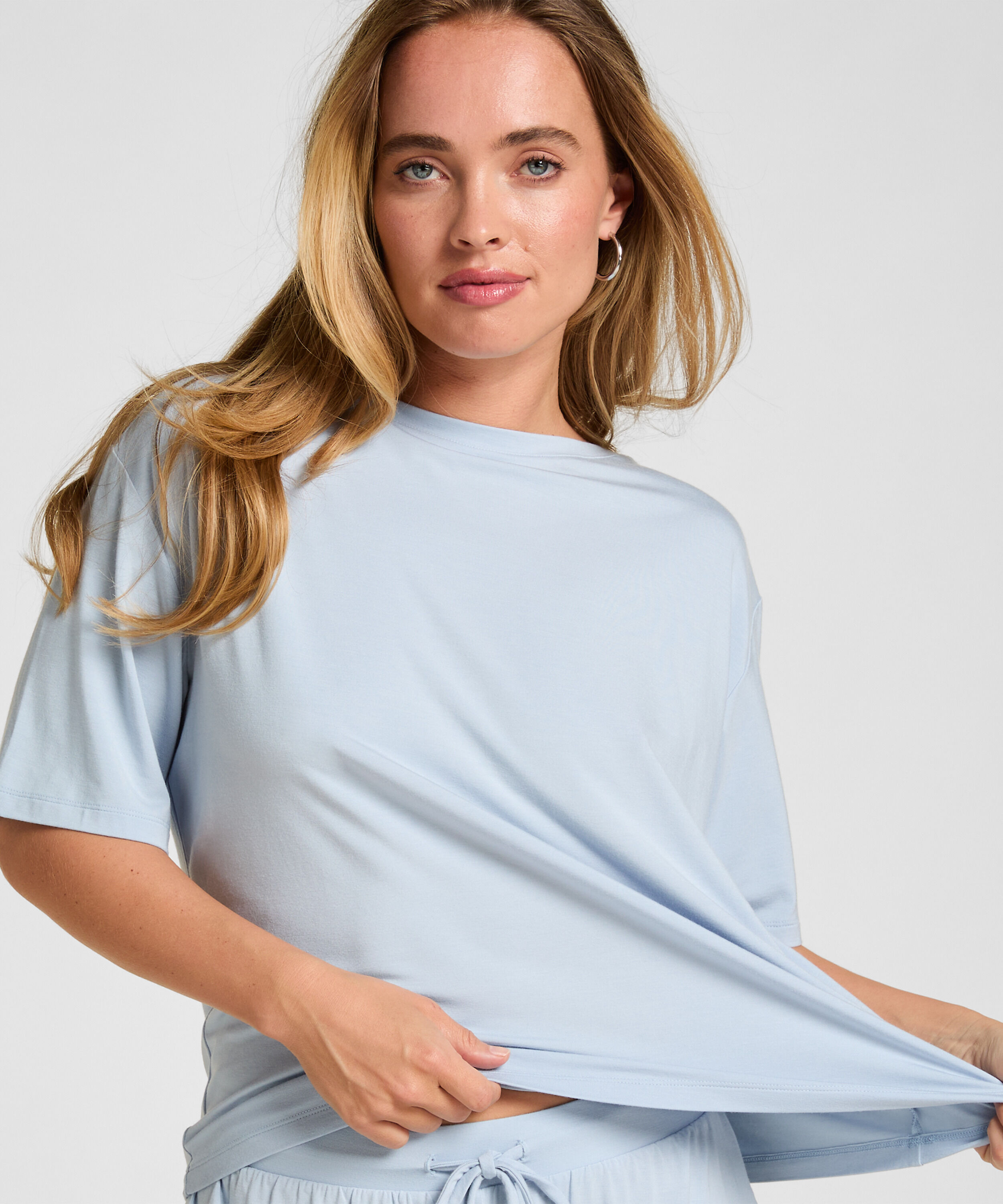 Pyjama Oberteil Jersey Kurzarm, Blau Pyjama Oberteil Jersey Kurzarm, Blau