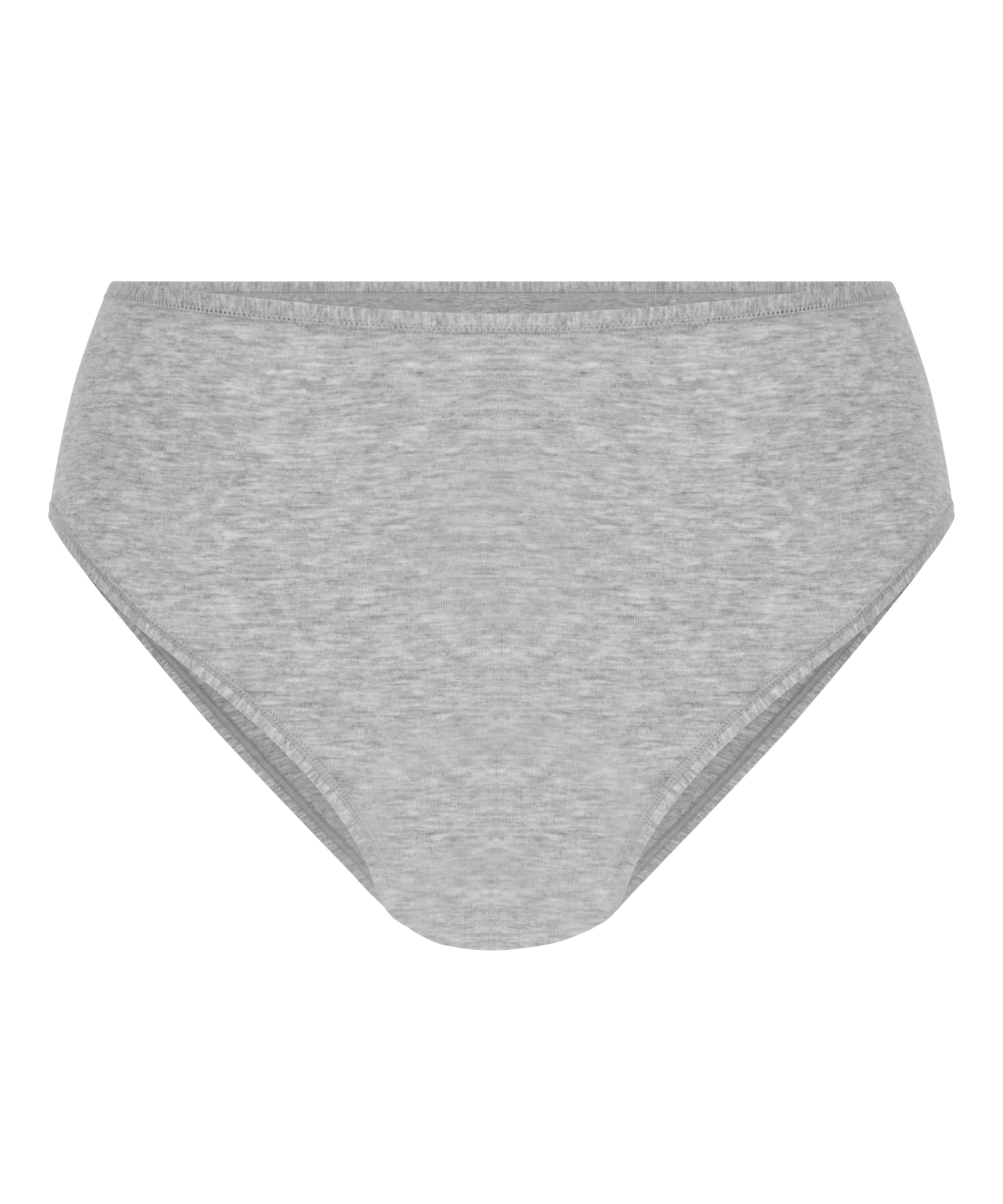 Culotte brésilienne jambe haute coton, Gris, main