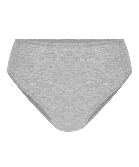 Culotte brésilienne jambe haute coton, Gris