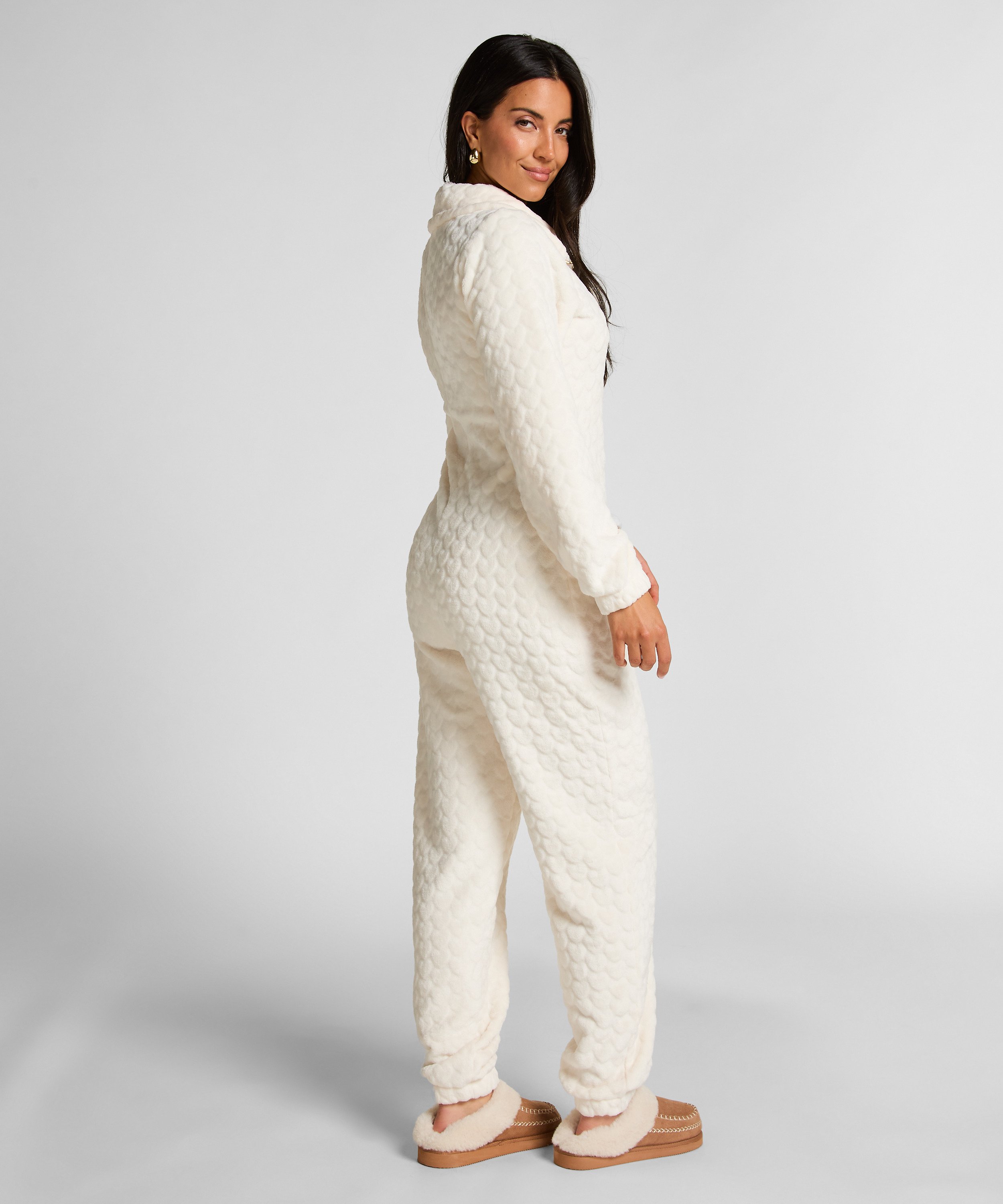 Onesie Cable mit Reißverschluss, Weiß, main