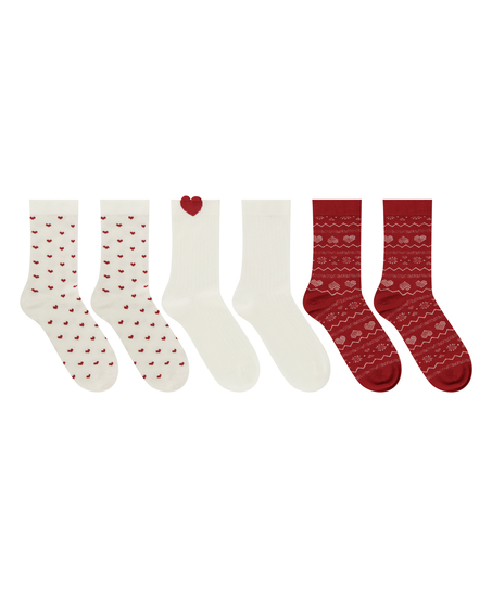 3 paires de chaussettes Giftpack, Rouge