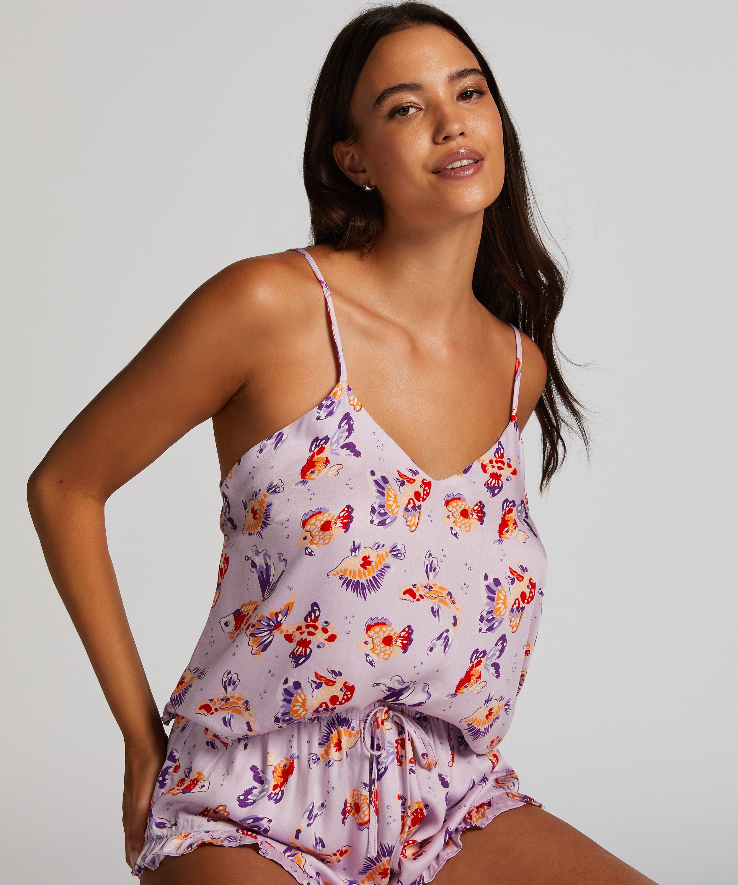 Pyjama-Shorts Satin, Lila, main