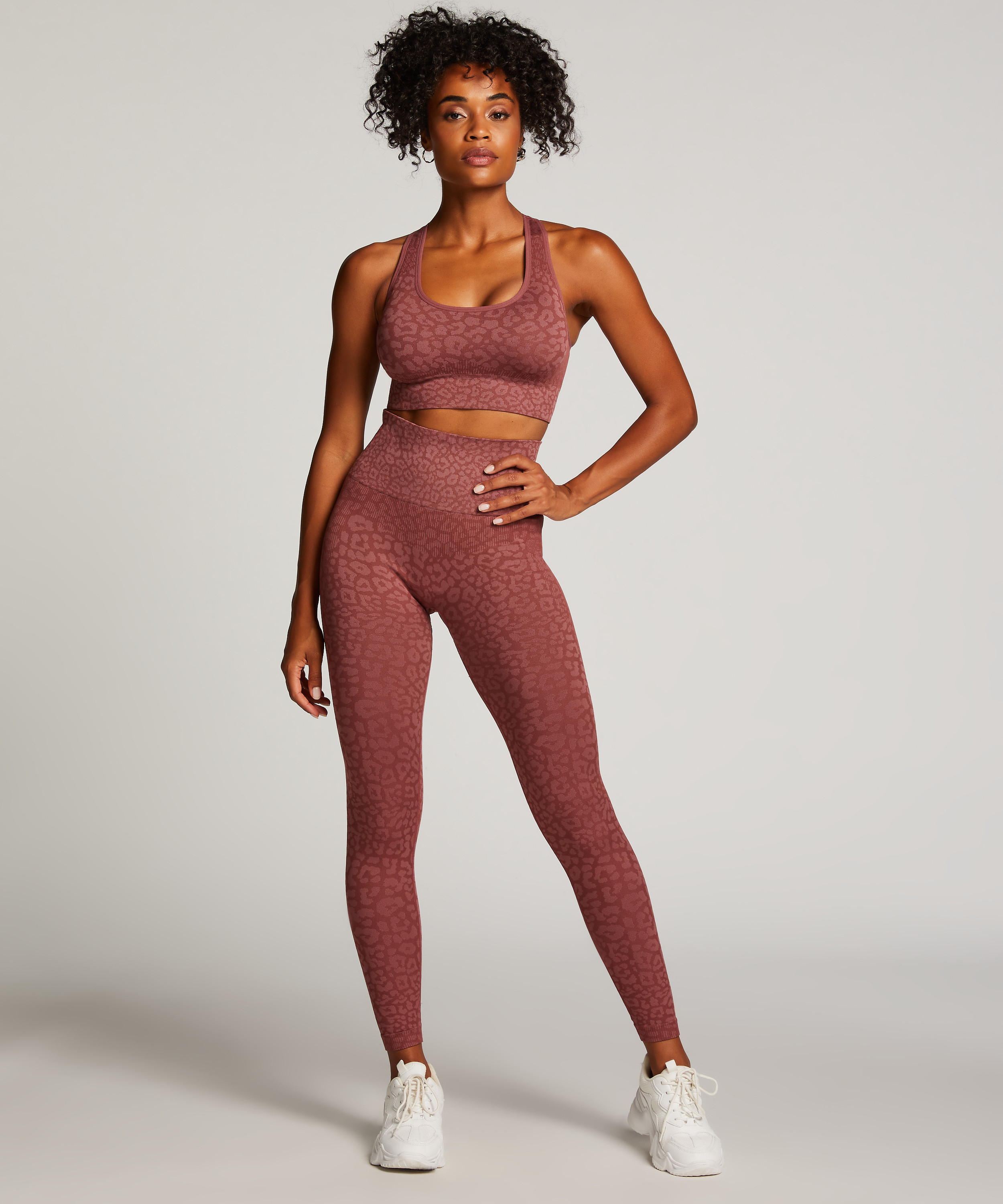 HKMX High Waisted nahtlose Sportleggings, Rose, main