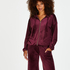 Hoodie-Jacke aus Samt, Rot