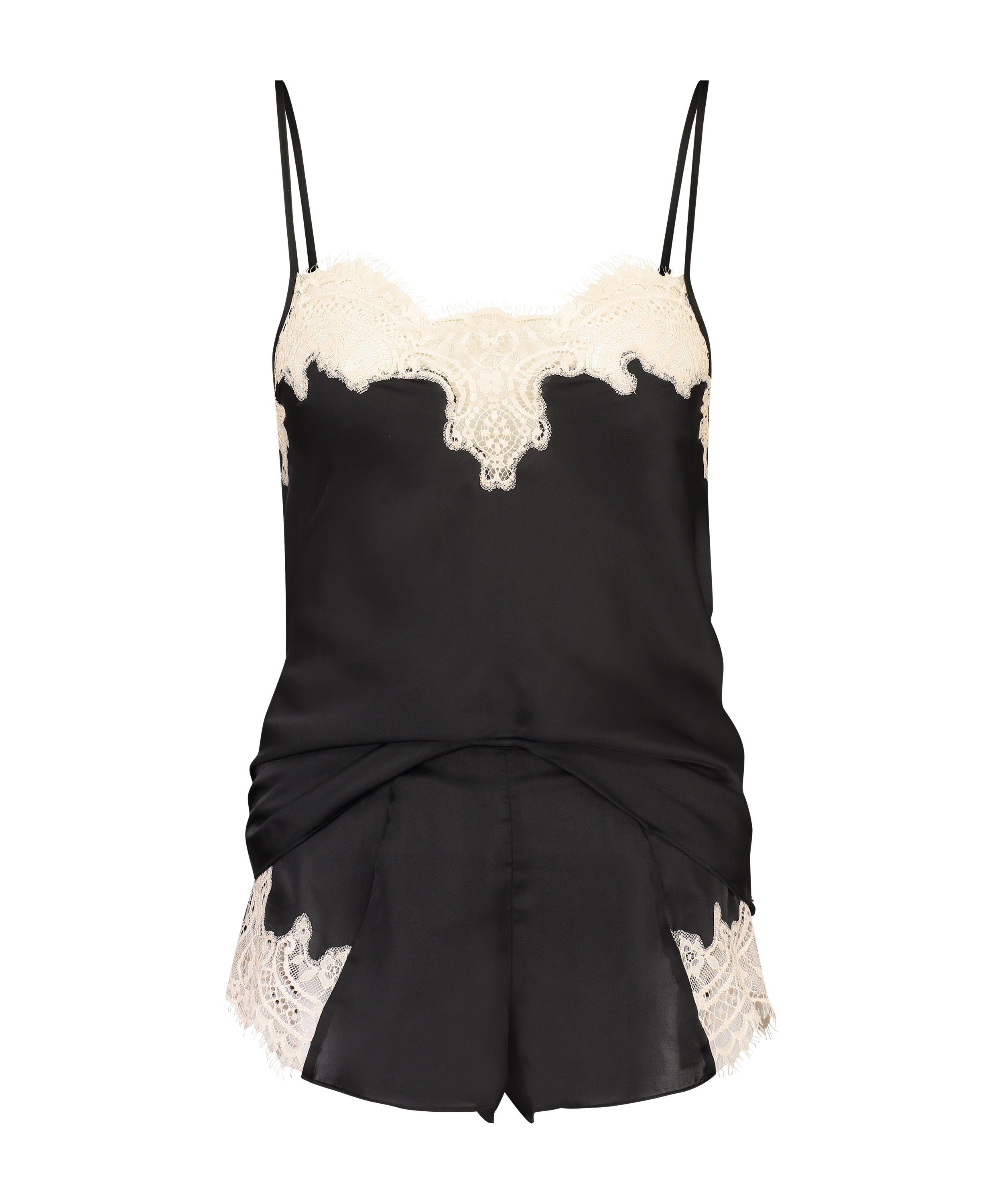 Ensemble pyjama Satin, Noir, main