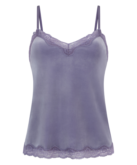 Camisole velours Dentelle, Violet