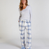 Tall Pyjamahose aus Flanell, Blau