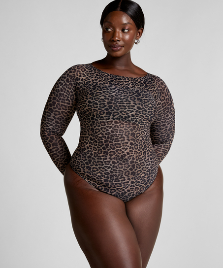 Leopard-Langarmbody Tara, Schwarz