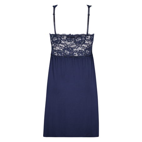 Slipdress Modal Lace mit Spitze, Blau