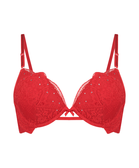 Soutien-gorge &agrave; armatures push-up Oceana, Rouge