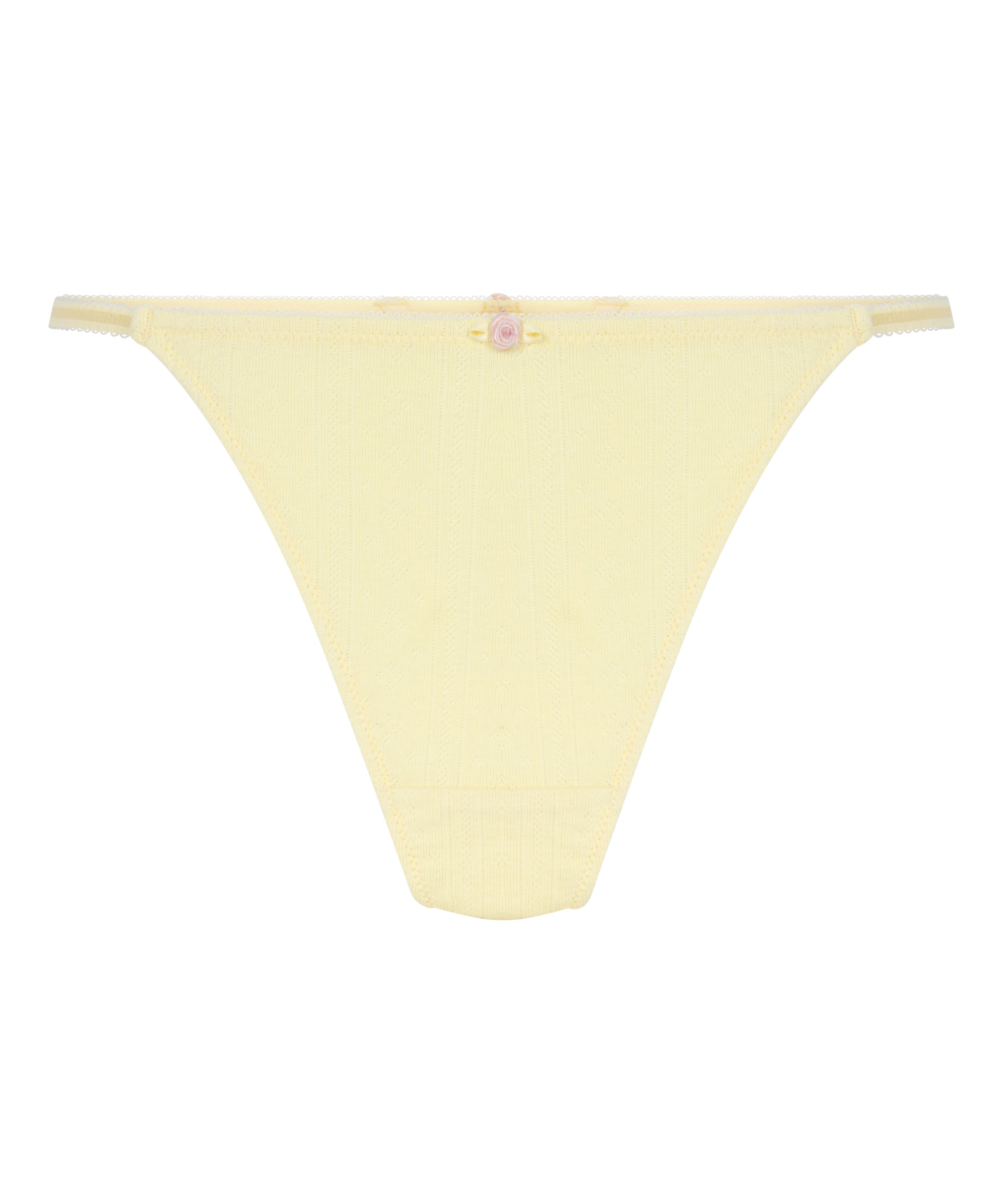 Pointelle String, Gelb, main