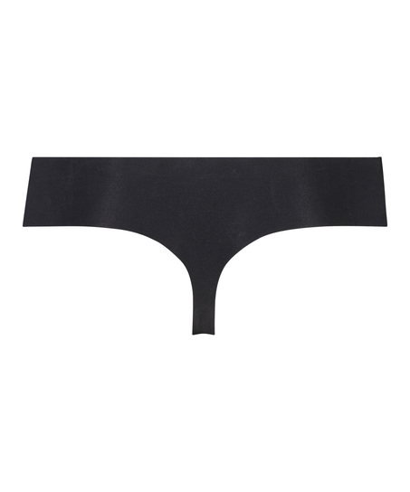 String invisible en coton, Noir