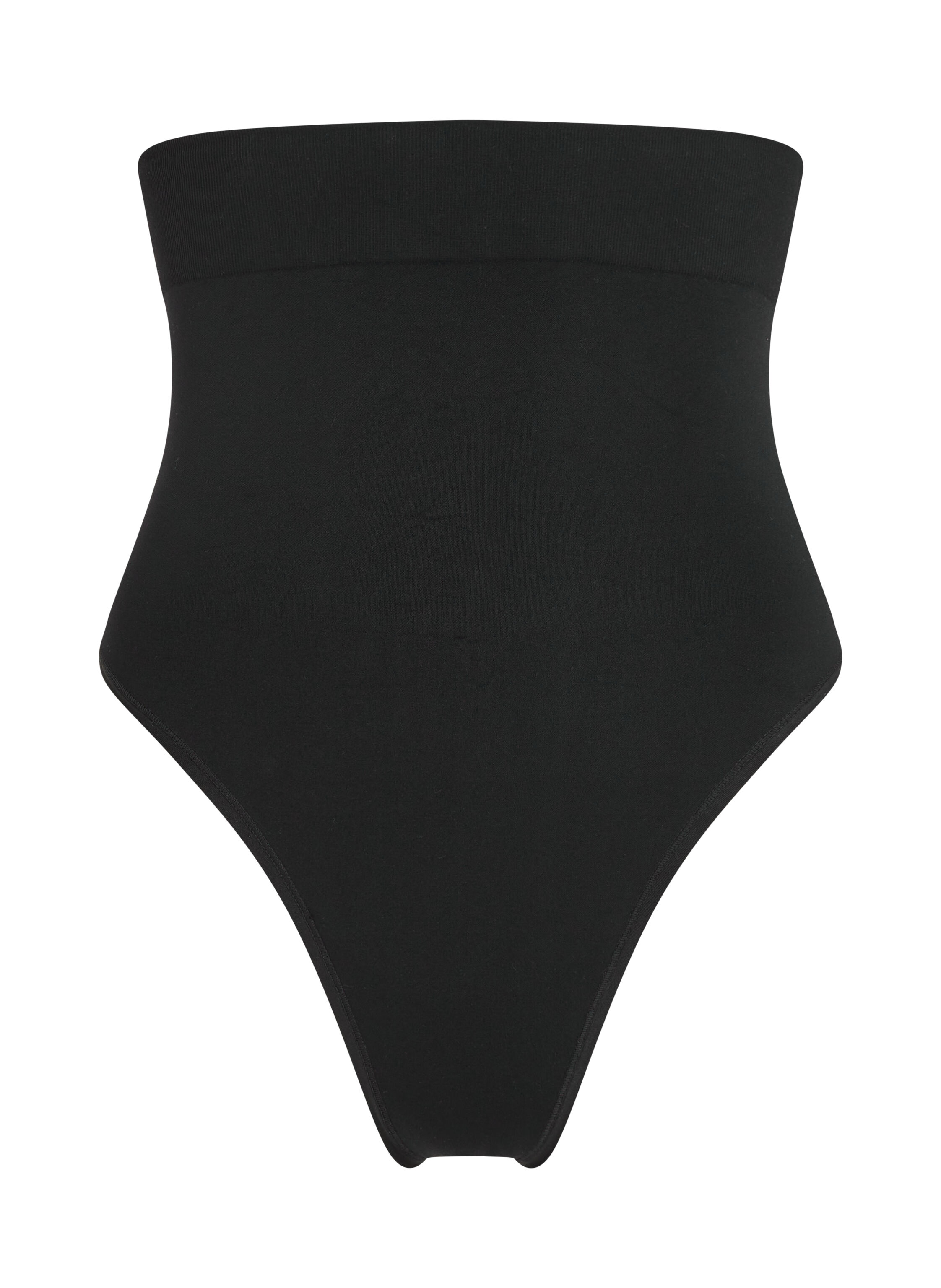 Nahtloser betonender korrigierender String mit hoher Taille, Schwarz